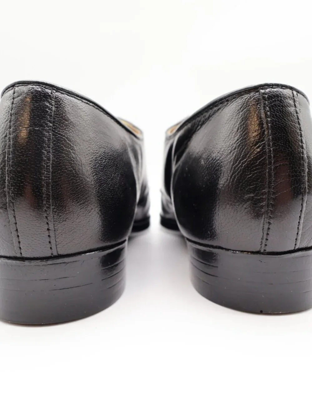 Nunn Bush Apron Toe Oxford Dress Shoes Mens 8 Black Leather Vintage NOS